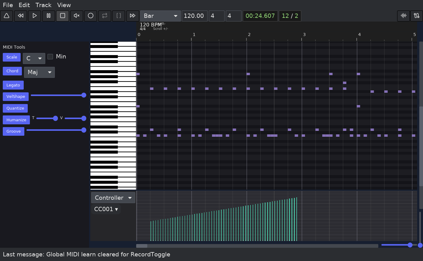 Maolan MIDI Piano Roll Editor